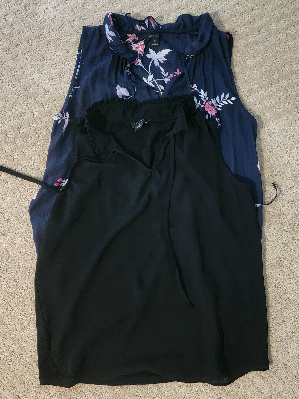 (2) Ann Taylor Sleeveless Tie-Neck Camisole